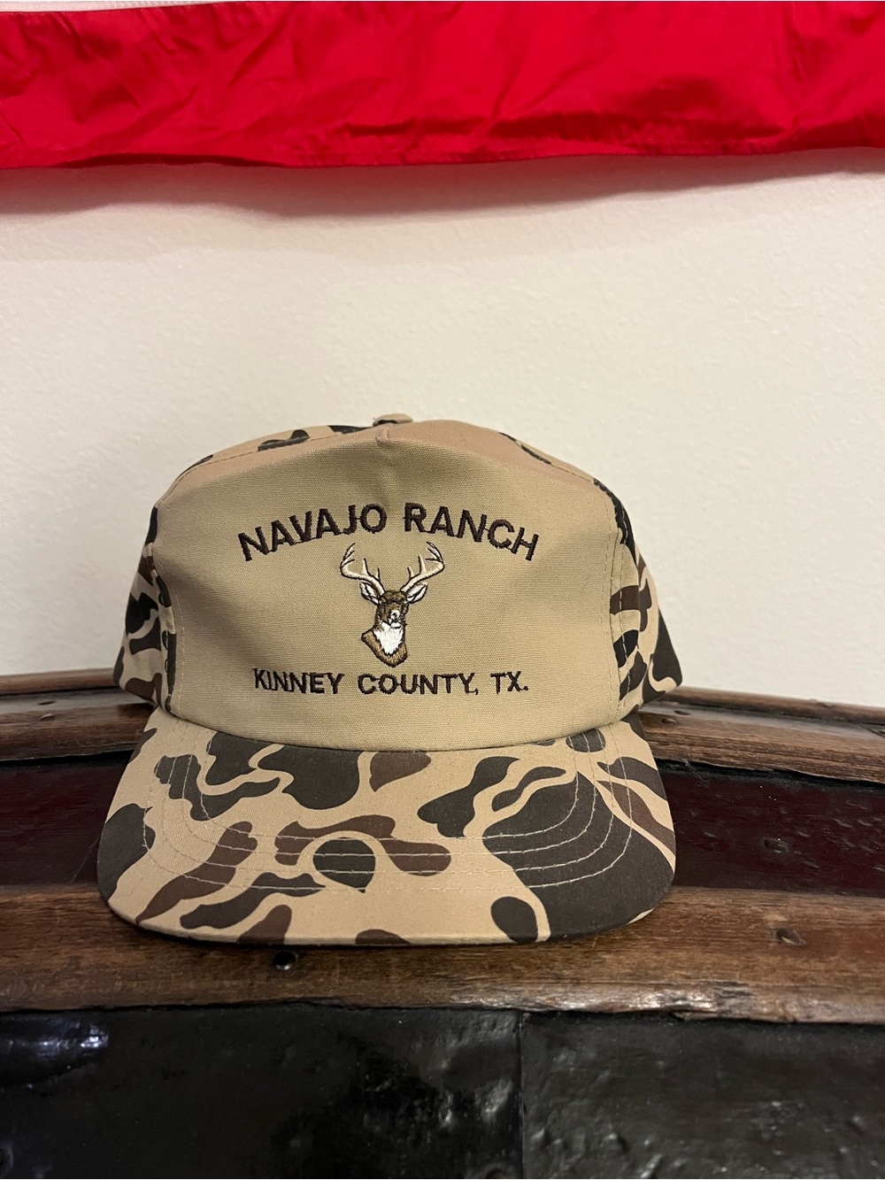 Vintage Navajo Ranch Kinney County TX Camo Trucker Hat - Tan/Brown/Black